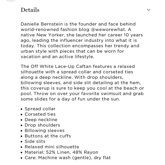 WeWoreWhat Linen Blend Lace Up Caftan Cover-up Revolve dress - Picture 12 of 12